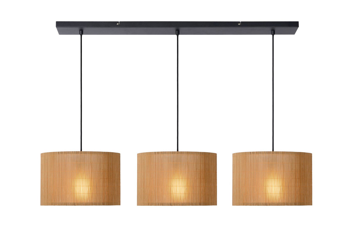 Pendelleuchte Magius 3-flammig Bambusschirm 113cm (2)