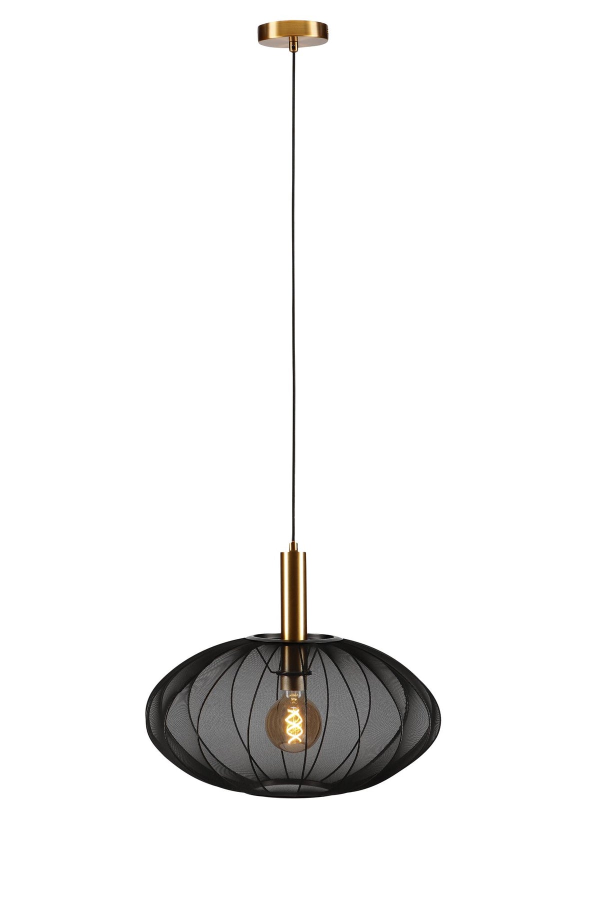 Pendelleuchte Corina mit ovalem Stoffschirm Ø 50cm (2)
