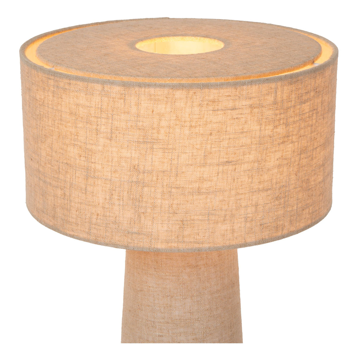 Bordlampe Leeroy 1 lyskilde med linnedskærm i taupe 30 cm (3)