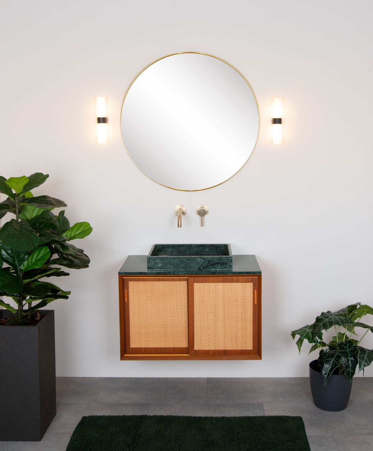 Badezimmer-Wandleuchte Jesse 2-flammig IP44 Glas Schwarz (3)