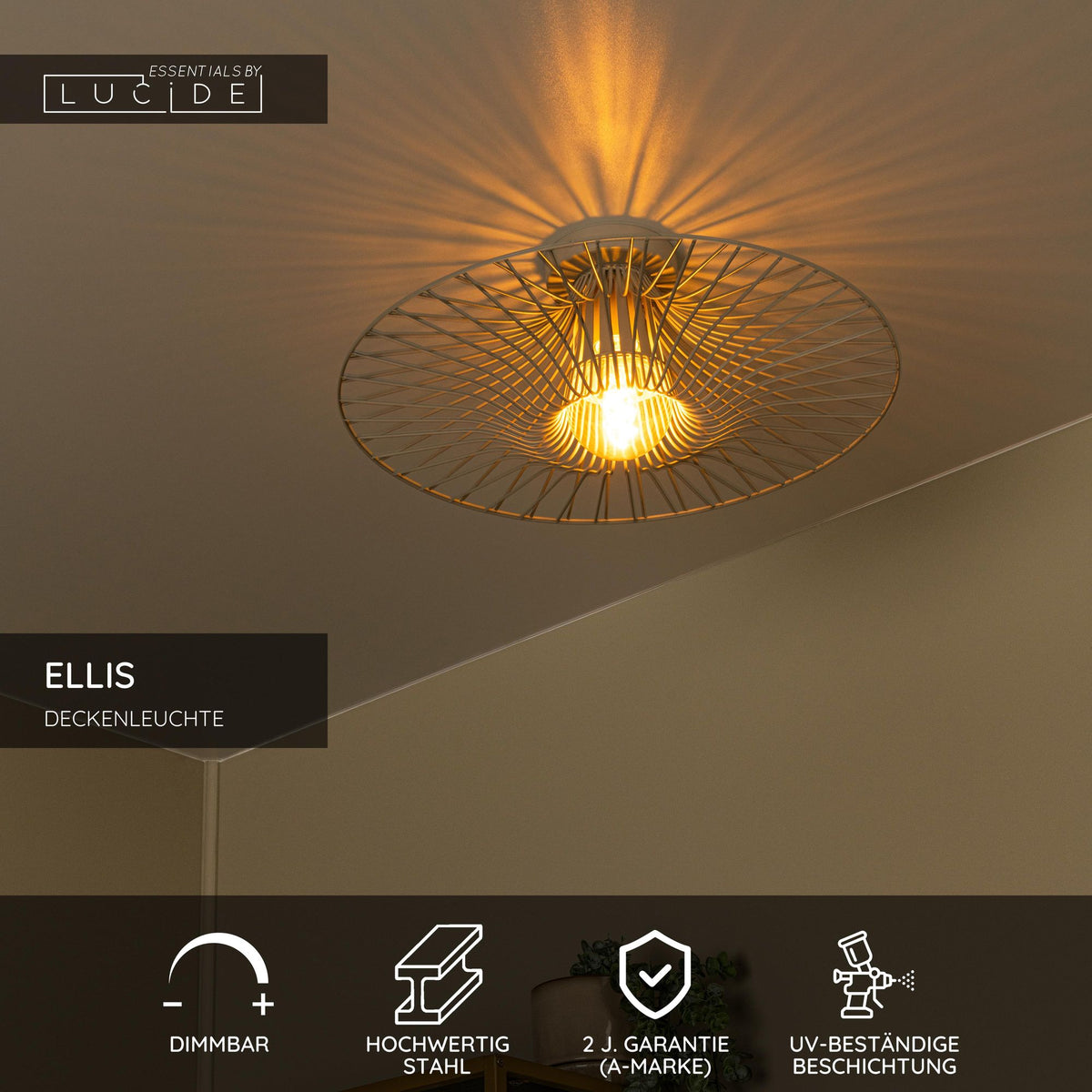 Plafoniera Ellis rotonda Ø 50 cm taupe (5)