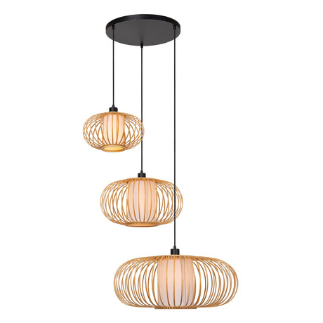 Pendelleuchte Thuline 3-flammig Bambus Natur 73x84,5cm (1)