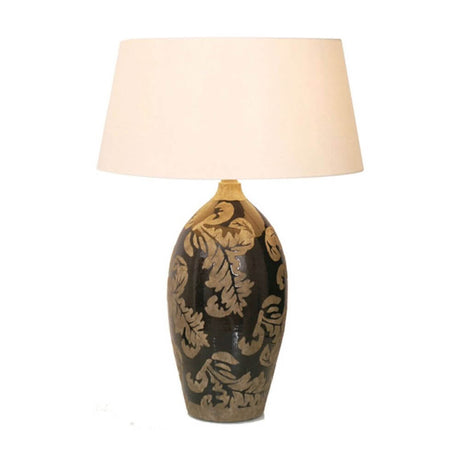 Bordlampe Toulouse 65cm keramik, sort mudder med elegant form og dekorativ lampeskærm.
