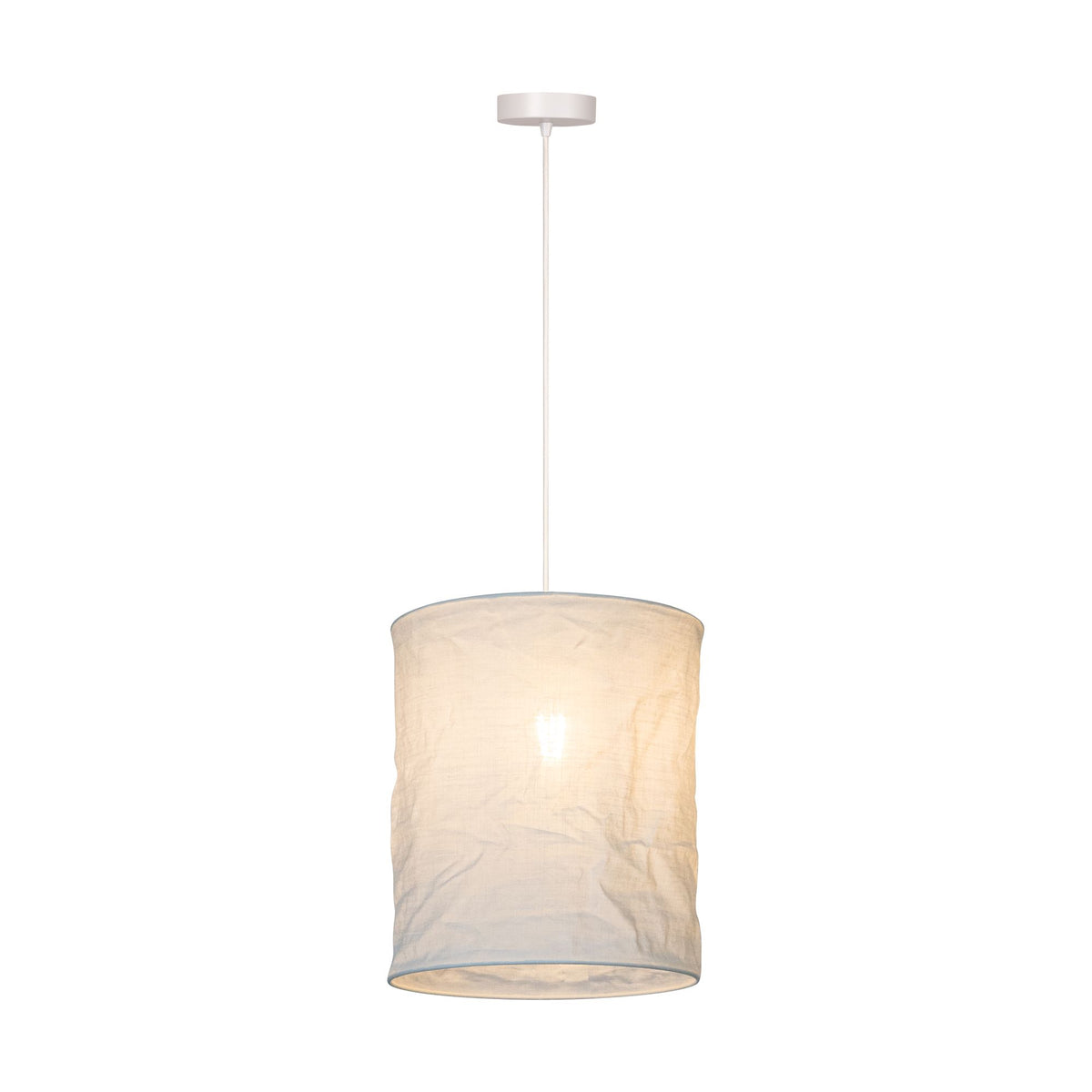 Pendelleuchte Tissaja Landhaus Leinen Weiß 30cm höhenverstellbar (2)
