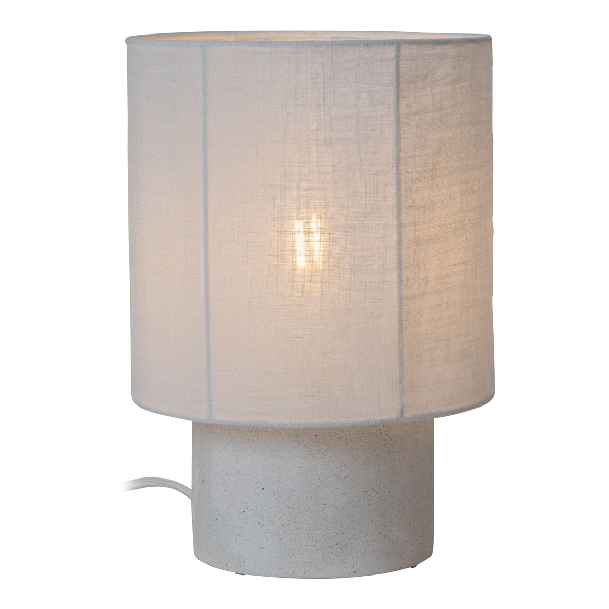 Tischlampe Tissaja Leinenschirm Ø 20cm Weiß (2)