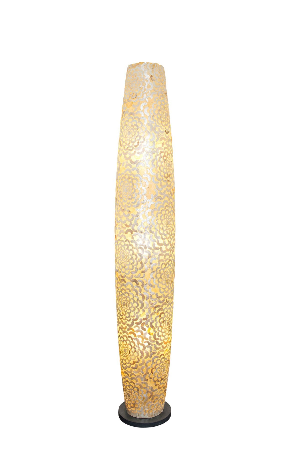 Candeeiro de pé Visione de 3 luzes em fibra de vidro redondo 155 cm natural