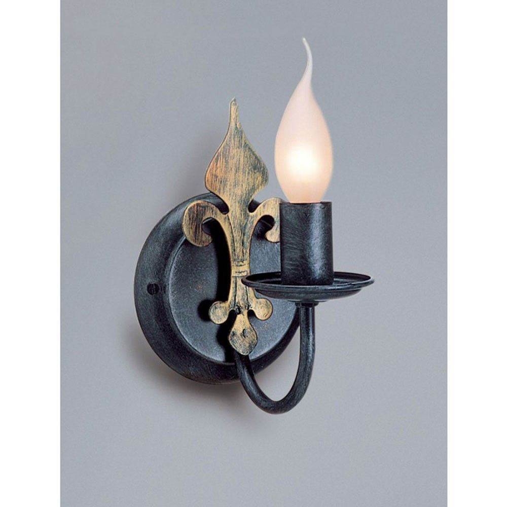 Castello Wandleuchte Schwarz-Silber Gold antik 20cm
