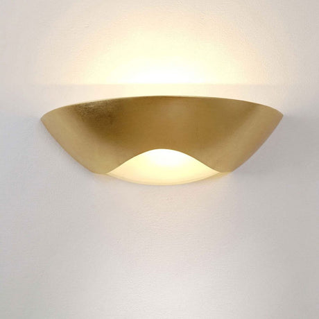 Kinkiet Matteo Curve ceramika, złocony płatkami złota, elegancka lampa ścienna z ciepłym światłem i nowoczesnym designem.