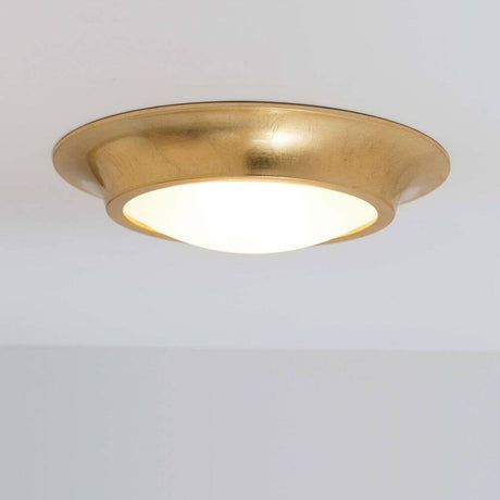 Candeeiro de teto de 2 luzes Spettacolo Cerâmica Dourado - elegante candeeiro de teto com superfície dourada.