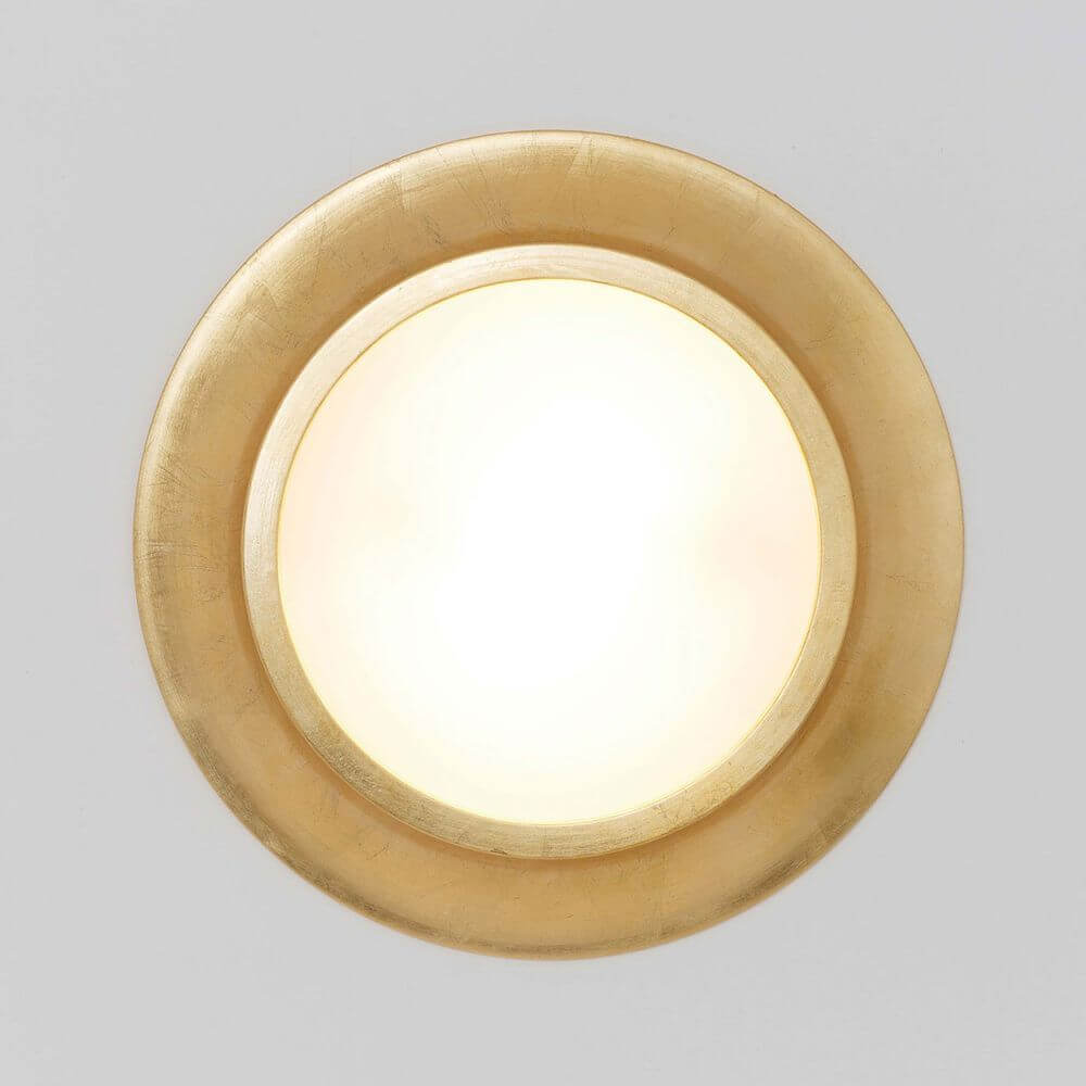 Deckenleuchte 2-flammig Spettacolo Keramik Gold, runde goldene Deckenleuchte mit warmem Licht.