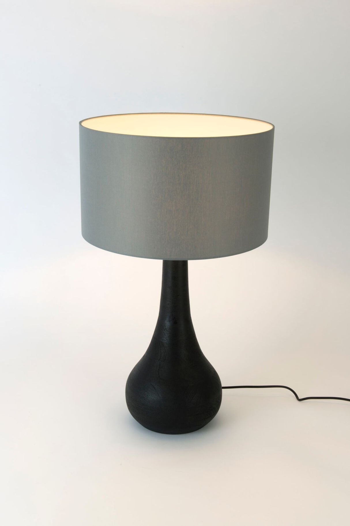 Tischlampe Rodolfo Holz Chintz mit Schirm Rund Ø 38cm