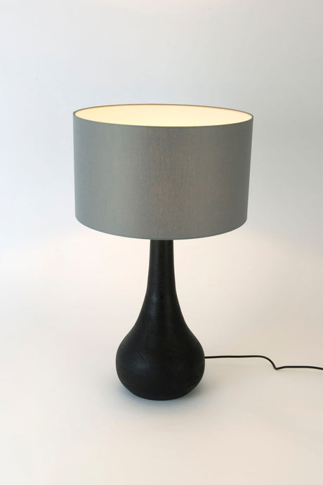 Tischlampe Rodolfo Holz Chintz mit Schirm Rund Ø 38cm (1)