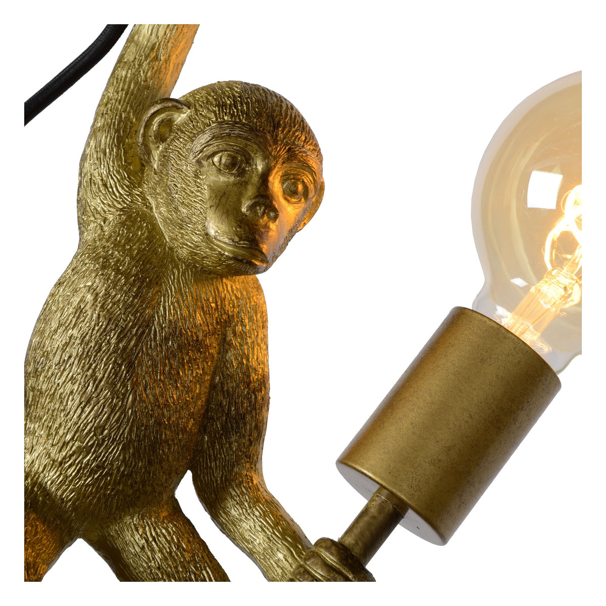 Wandleuchte Extravaganza Chimp Affenfigur Retro Schwarz, Gold (4)