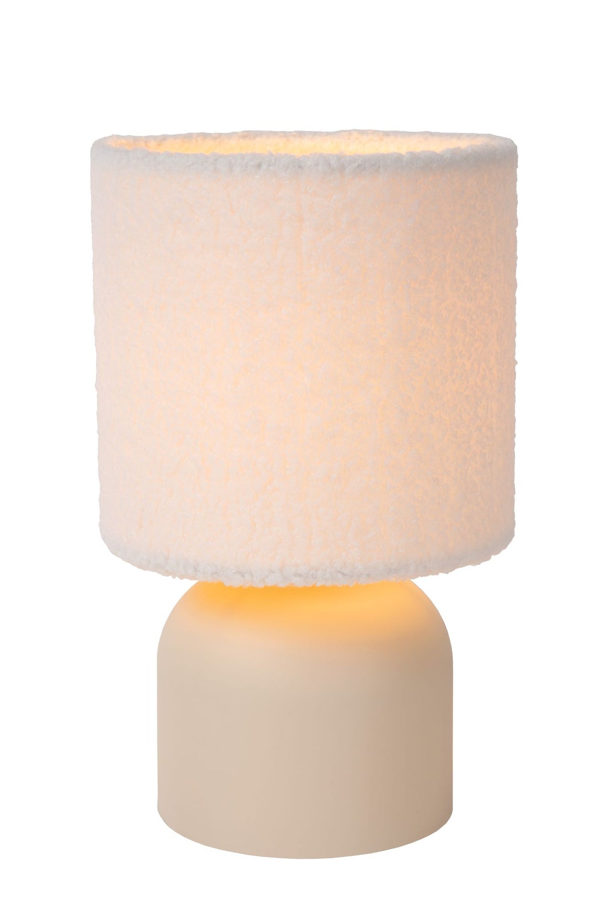 Lampe de table Woolly avec abat-jour rond en tissu Ø 16 cm (1)