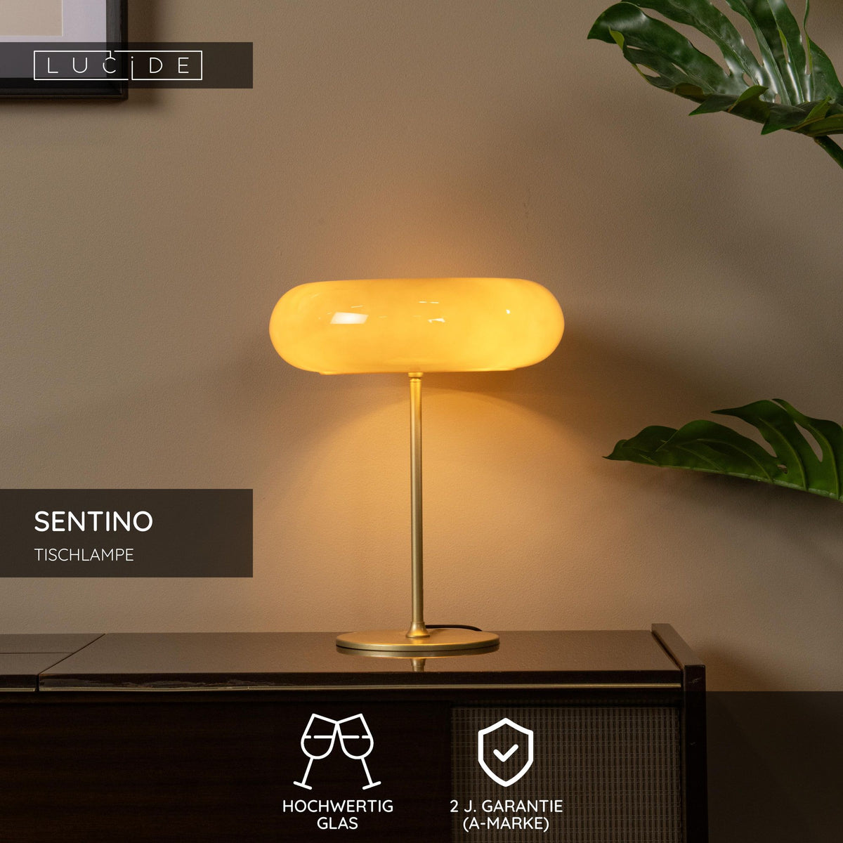 Tischleuchte Sentino 3-flammig mit Glasschirm Ø 30cm (6)