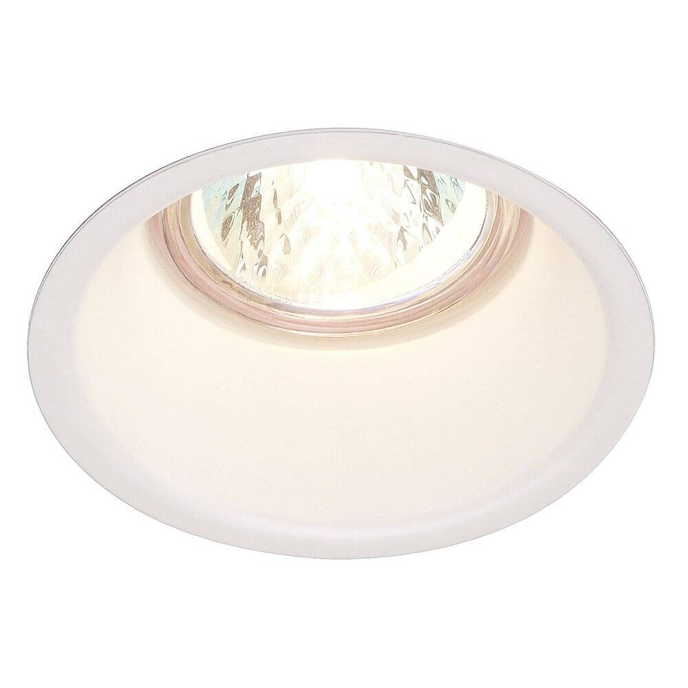 Horn GU10 Downlight rund weiß max. 50W, starre Niedervolt Einbauleuchte aus Stahl, besondere Optik.