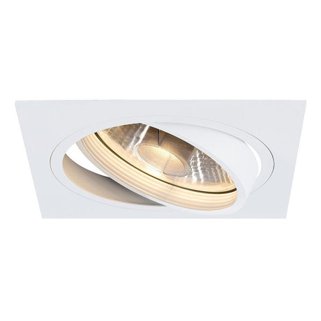 New Tria I ES111 Downlight square White max. 75W incl. leaf springs, high-quality recessed spotlight with rotation and swivel range.