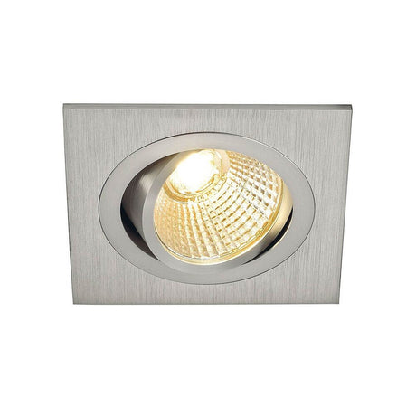 Ny triade LED Downlight Square 6W børstet aluminium 2700K i et moderne design med varm hvid lyskilde.
