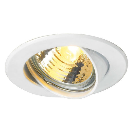 GU10 SP Downlight rund weiß max. 50W, schwenkbares Hochvolt-Downlight aus Aluminium für GU10-Leuchtmittel