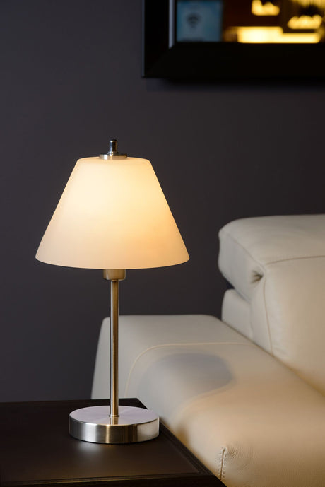 Tischleuchte Touch Touchdimmer mit Glasschirm Chrom (1)