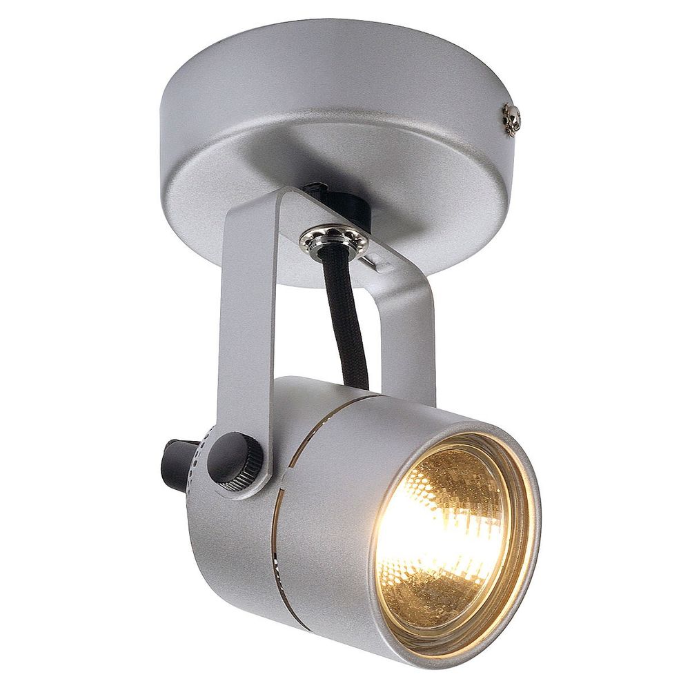 Spot 79 230V Wand- und Deckenleuchte silbergrau GU10 max. 50W in Aluminium mit GU10 Sockel.