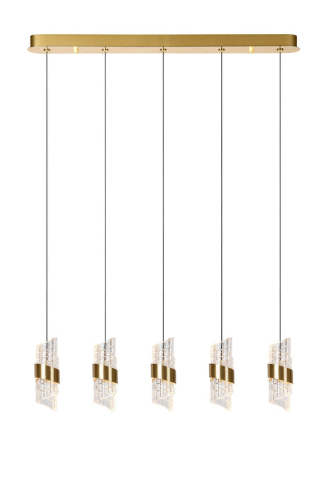 LED-Pendelleuchte Kligande 5-flammig dimmbar rechteckig (1)