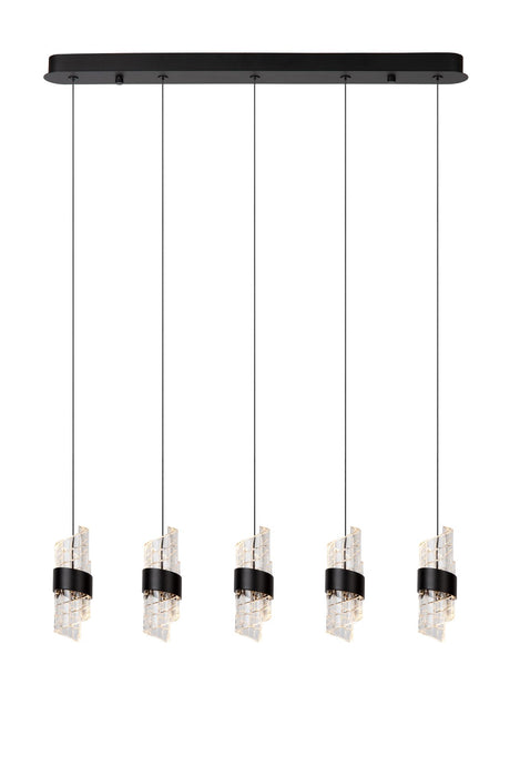 LED-Pendelleuchte Kligande 5-flammig dimmbar rechteckig (2)