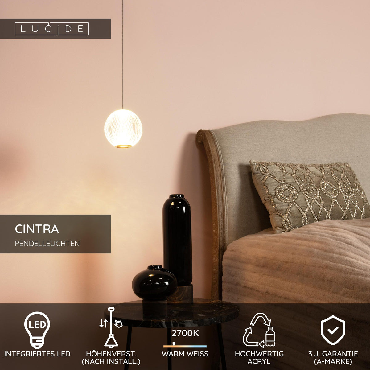 LED-Pendelleuchte Cintra 2700K Transparent, Gold (5)