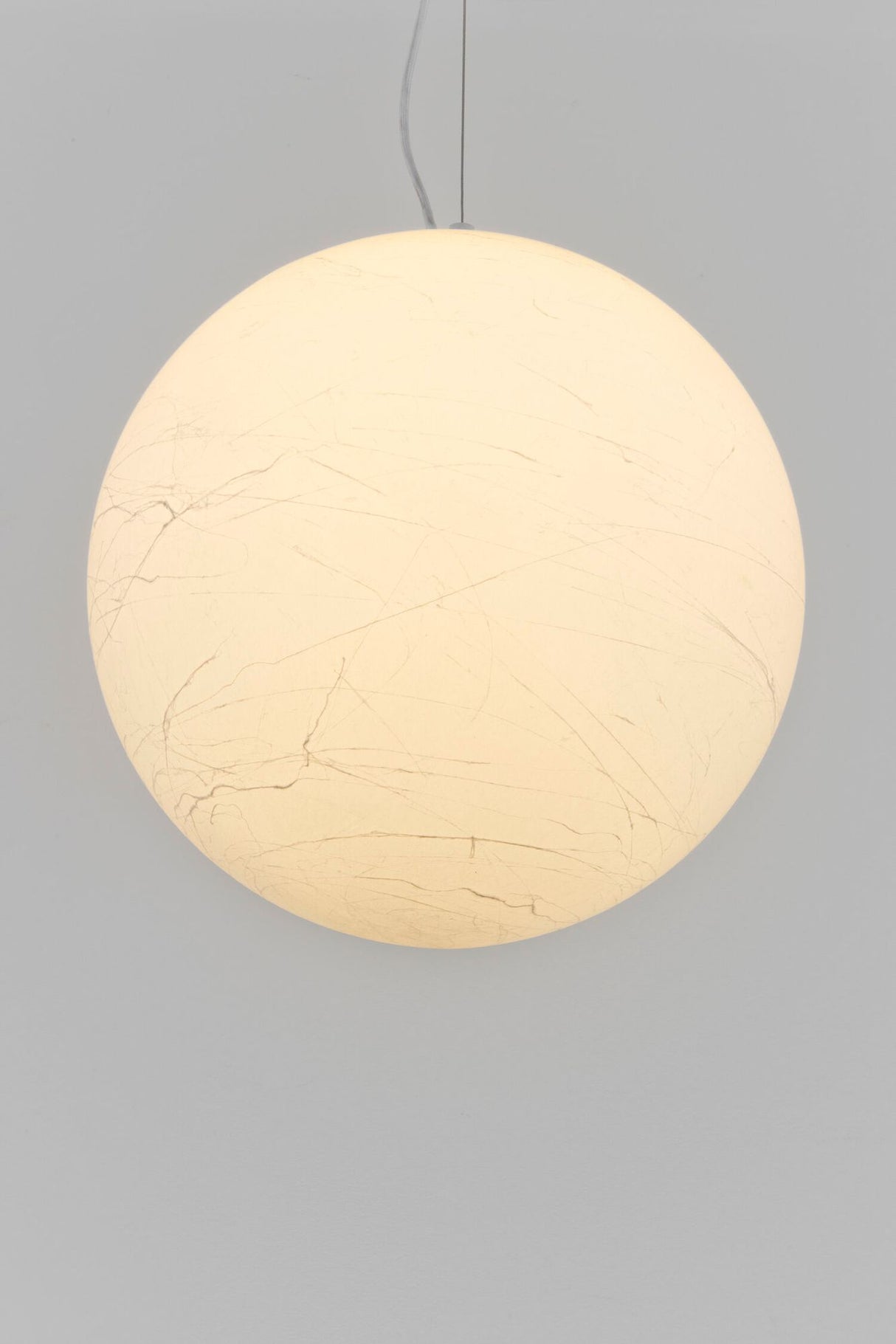 Pendellampe Moon Grande kunststof rund Ø 40 cm hvid