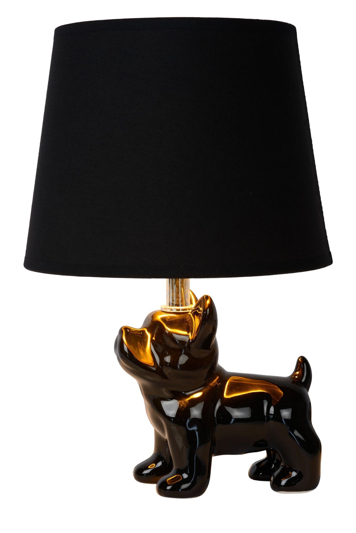 Candeeiro de mesa Extravaganza Sir Winston com abajur em tecido e base em porcelana (2)