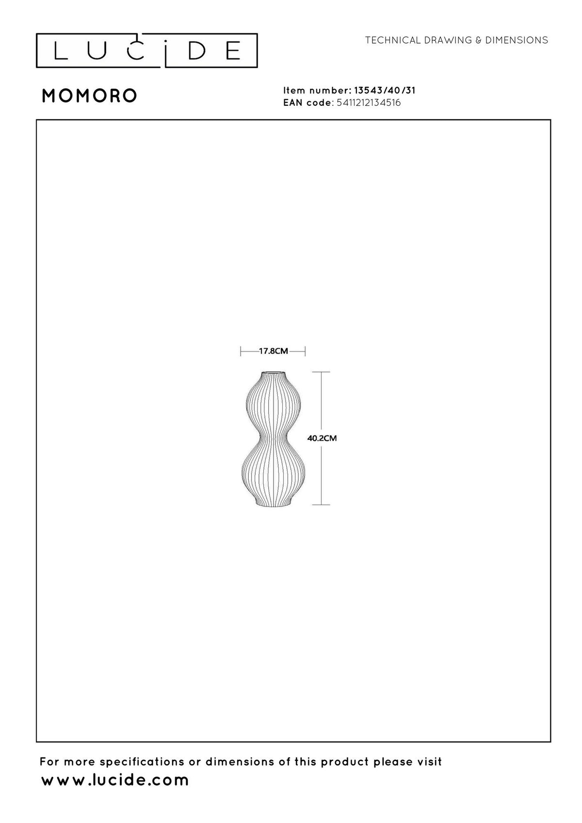 Lampe de table Momoro en porcelaine 40,2cm blanc (5)