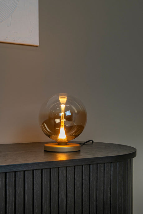 LED-Tischlampe Gisela dimmbar Glas Ø 16cm Amber Warmweiß (1)