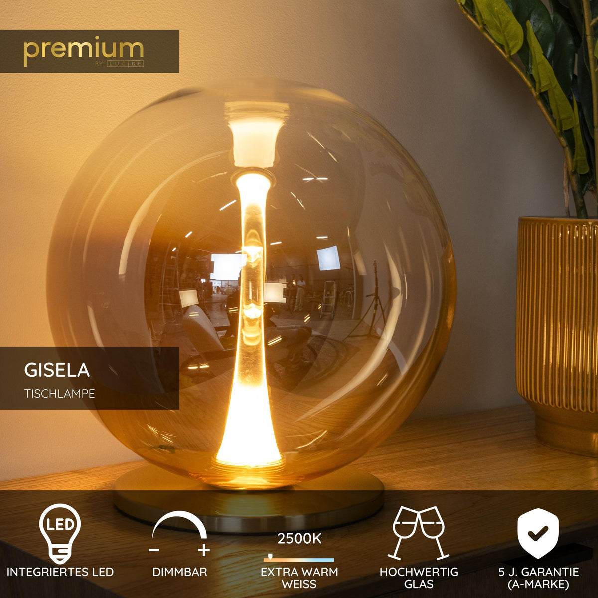 LED-Tischleuchte Gisela dimmbar mit Glaskugel Ø 30cm (6)