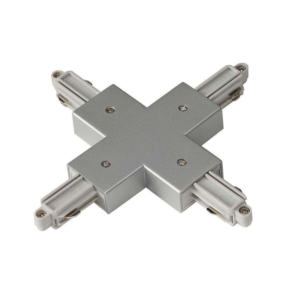 X-Verbinder für 1-Phasen HV-Stromschiene Aufbauversion silbergrau - silberner Kreuzverbinder für Hochvolt-Systeme.