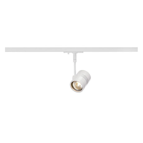 Bima I luminaire head White GU10 max. 50W incl. 1-circuit adapter installed on a high-voltage track.