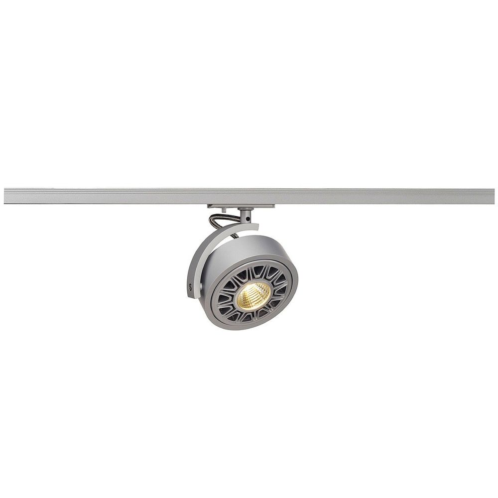 Kalu Track QPAR111 Leuchtenkopf silber, inkl. 1P.-Adapter, dreh- und schwenkbar für Hochvolt-Schienen-System.
