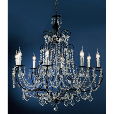 Opera 8-lampet mellomstor kule av blykristall Ø 80 cm med glitrende krystaller og elegant design.