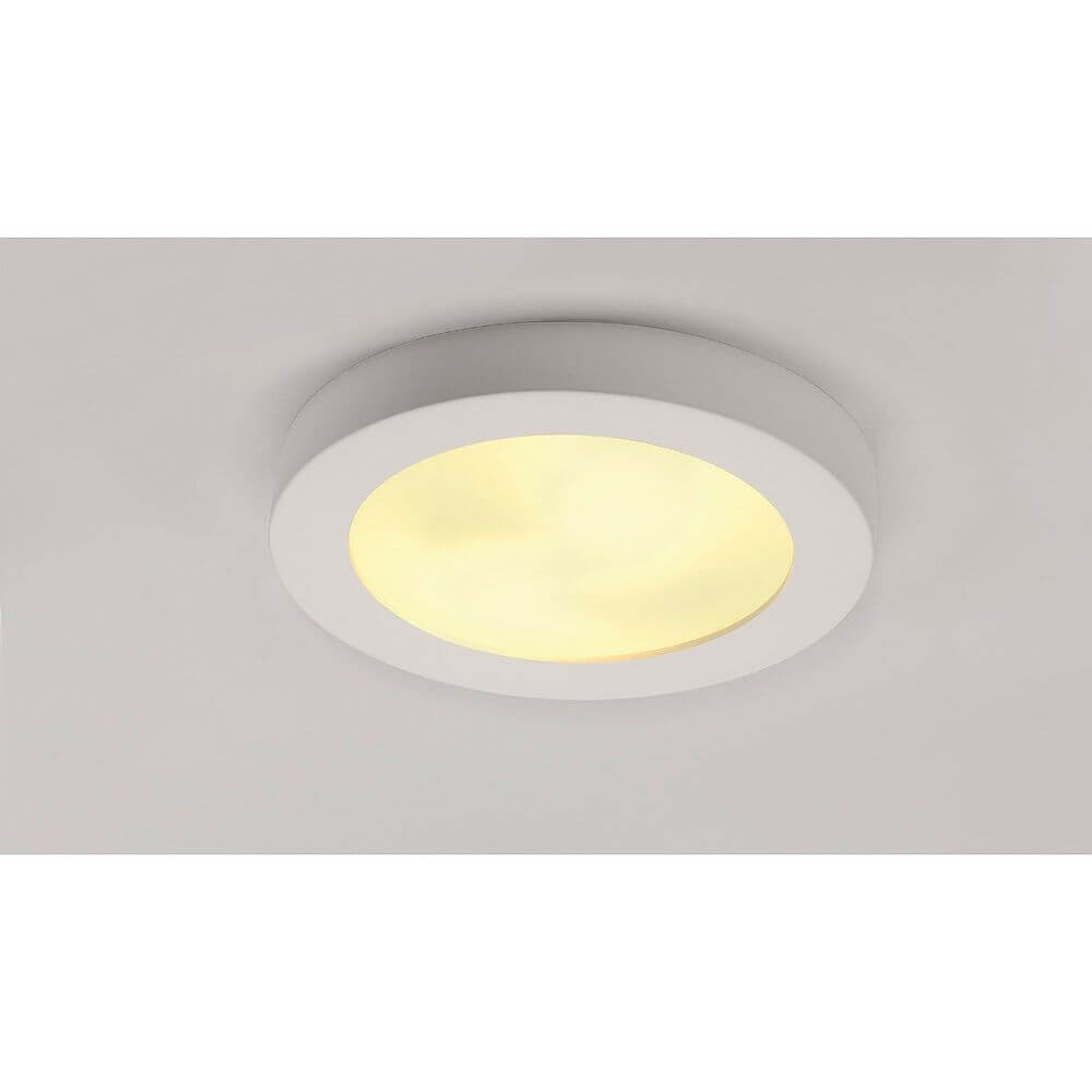 Deckenleuchte GL 105 E27 rund weisser Gips max. 2x25W in minimalistischer Formgebung, warmes Licht.