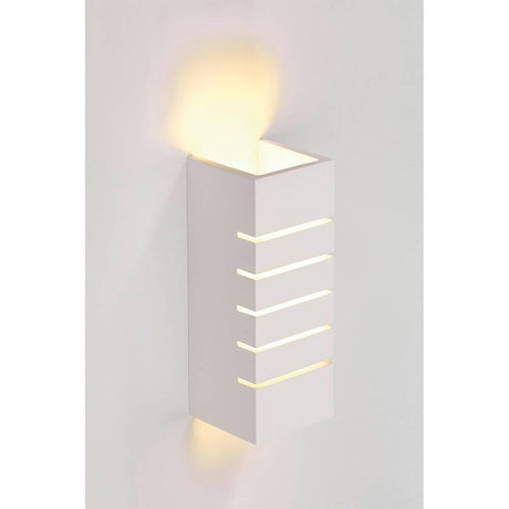 GL 100 Slot square wall light white plaster E14 max. 40W with purist design and integrated LED lighting.