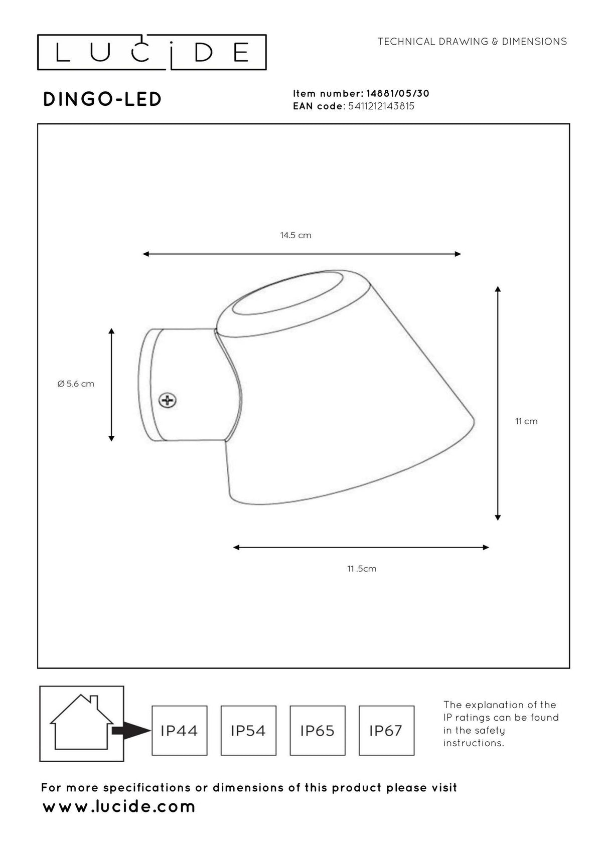 LED-Außenwandleuchte Dingo dimmbar IP44 (6)