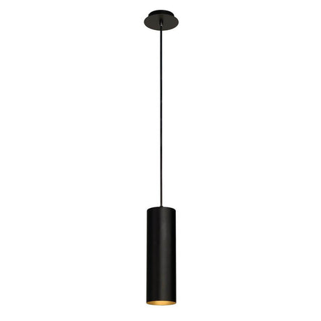 Enola round pendant light black E27 max. 60W, modern pendant light made of aluminium with a cylindrical shape.