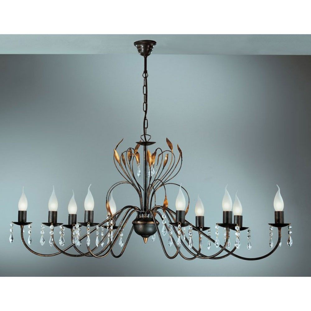 Campana Krone 10-flammig oval 55cm - stilvolle Deckenleuchte mit eleganten Details und Kerzen-Design.