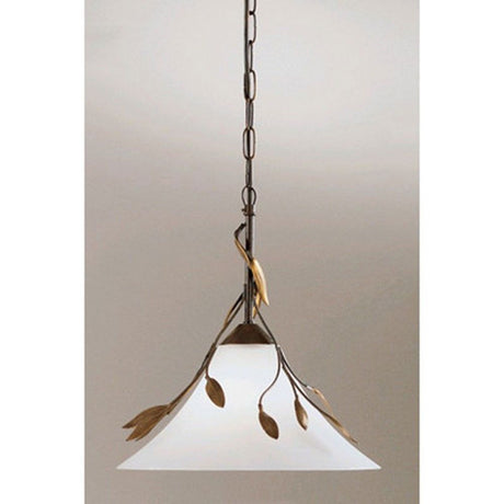Campana candeeiro suspenso Ø 47 cm com elegante design de folhas, ideal para espaços elegantes.