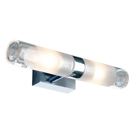 MIBO Wall Up-Down chrome 2xG9 max 2x25W IP21 - modern wall light made of aluminium with partially satin-finished glass.