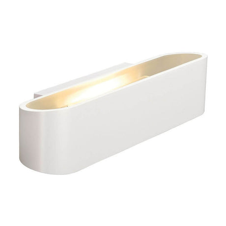 Ossa 300 Wandleuchte Oval Weiß, moderne weiße Designer-Wandleuchte mit elegantem Lichtaustritt