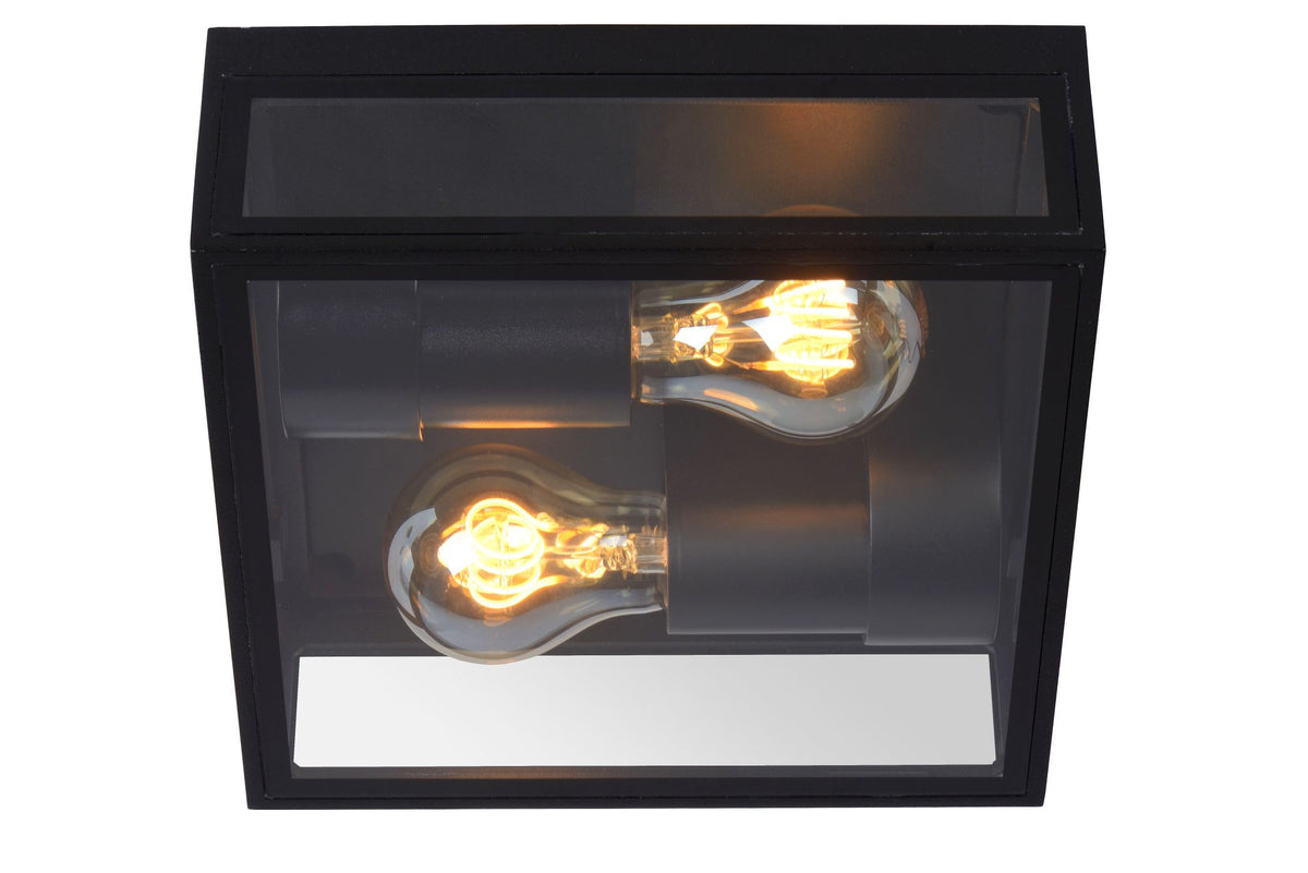 Dukan 2-light outdoor ceiling light IP65 Black (2)