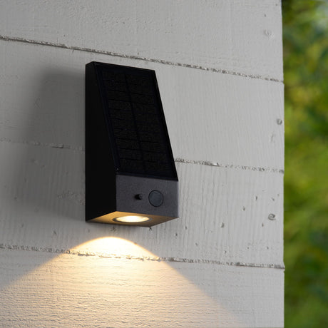 LED-Außenwandleuchte Irwin solarbetrieben IP54 mit Bewegungsmelder Schwarz (1)