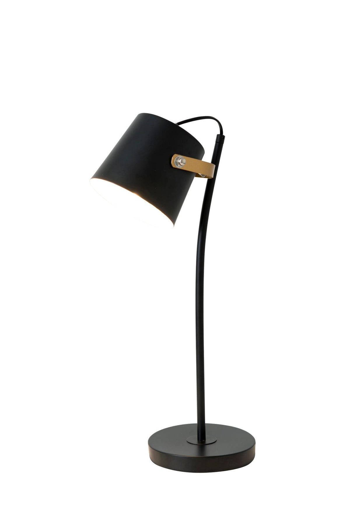 Lampada da tavolo Esperto con paralume rotondo 14x20 cm oro
