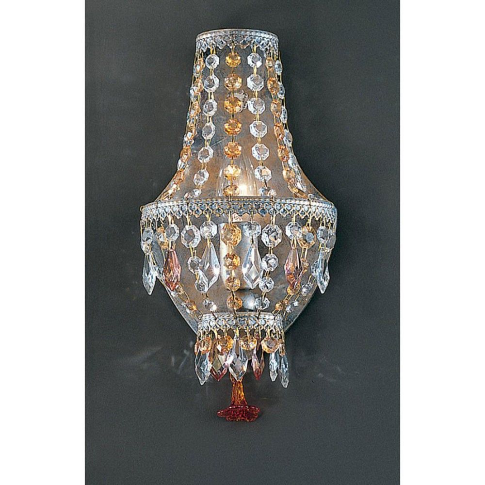 Golden Dream Wandleuchte 28cm mit funkelnden Kristallen und eleganter Form.