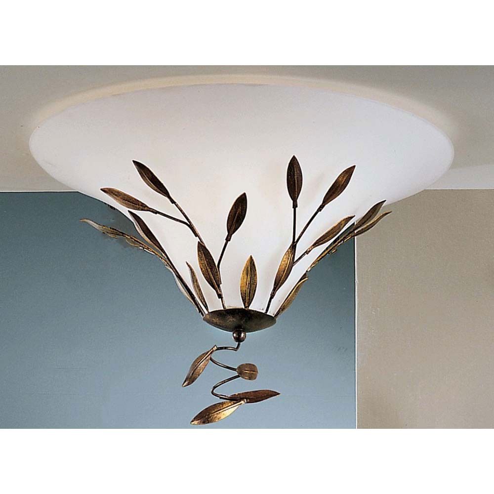 Campana Deckenleuchte 2-flammig Ø 47cm mit Blattdesign und eleganter Form, ideal für Wohnräume.